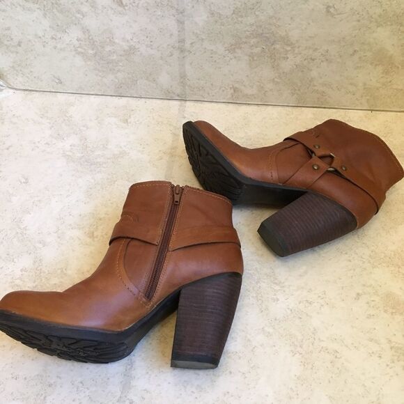 KORKS FARAH HARNESS ANKLE BOOTS IN TAN LEATHER - Picture 3 of 7